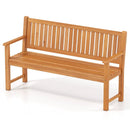 3-Seater Wooden Garden Bench with Backrest, 59 Inch by LJGDeals