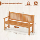 3-Seater Wooden Garden Bench with Backrest, 59 Inch by LJGDeals