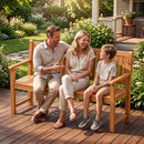 3-Seater Wooden Garden Bench with Backrest, 59 Inch by LJGDeals