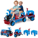 3-Seater Trackless Ride on Train Set 12V Ride on Toy Car with 2 Removable Chairs by LJGDeals
