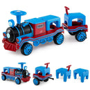 3-Seater Trackless Ride on Train Set 12V Ride on Toy Car with 2 Removable Chairs by LJGDeals