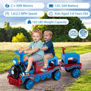 3-Seater Trackless Ride on Train Set 12V Ride on Toy Car with 2 Removable Chairs