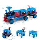 3-Seater Trackless Ride on Train Set 12V Ride on Toy Car with 2 Removable Chairs by LJGDeals