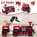 3-Seater Trackless Ride on Train Set 12V Ride on Toy Car with 2 Removable Chairs by DirectDeals