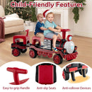 3-Seater Trackless Ride on Train Set 12V Ride on Toy Car with 2 Removable Chairs by LJGDeals