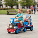 3-Seater Trackless Ride on Train Set 12V Ride on Toy Car with 2 Removable Chairs by LJGDeals
