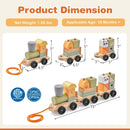 3-Section Toy Wooden Train Set with Stackable Building Blocks by LJGDeals