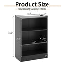 3-Tier Bookcase Open Display Rack Cabinet with Adjustable Shelves-Black