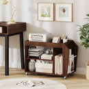 3-Tier Side End Table with Universal Wheels-Walnut by LJGDeals