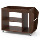 3-Tier Side End Table with Universal Wheels-Walnut by LJGDeals