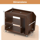 3-Tier Side End Table with Universal Wheels-Walnut by LJGDeals