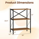 3-Tier Bookshelf with Heavy-Duty Metal Frame by LJGDeals
