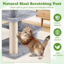 3-Tier Cat Stairs 19 Inch Plush Steps with Scratching Posts for High Bed Sofa-Gray by LJGDeals