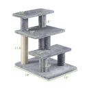 3-Tier Cat Stairs 19 Inch Plush Steps with Scratching Posts for High Bed Sofa-Gray by LJGDeals