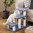 3-Tier Cat Stairs 20 Inch with Scratching Posts and Hanging Toy Ball-Gray by LJGDeals