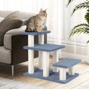 3-Tier Cat Stairs 20 Inch with Scratching Posts and Hanging Toy Ball-Gray by LJGDeals