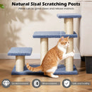 3-Tier Cat Stairs 20 Inch with Scratching Posts and Hanging Toy Ball-Gray by LJGDeals