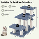 3-Tier Cat Stairs 20 Inch with Scratching Posts and Hanging Toy Ball-Gray by LJGDeals