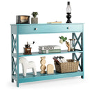 Console Table 3-Tier with Drawer and Storage Shelves by DirectDeals
