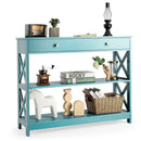 Console Table 3-Tier with Drawer and Storage Shelves by LJGDeals
