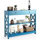 Console Table 3-Tier with Drawer and Storage Shelves by LJGDeals