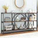3-Tier Console Table with Faux Marble Top and Storage Shelves for Hallway Living Room by LJGDeals
