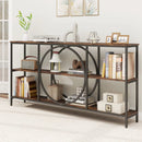 3-Tier Console Table with Faux Marble Top and Storage Shelves for Hallway Living Room by LJGDeals