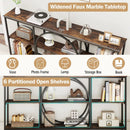 3-Tier Console Table with Faux Marble Top and Storage Shelves for Hallway Living Room by LJGDeals