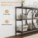 3-Tier Console Table with Faux Marble Top and Storage Shelves for Hallway Living Room