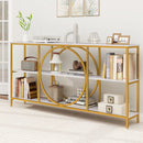 3-Tier Console Table with Faux Marble Top and Storage Shelves for Hallway Living Room by LJGDeals