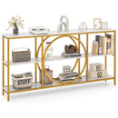 3-Tier Console Table with Faux Marble Top and Storage Shelves for Hallway Living Room by LJGDeals