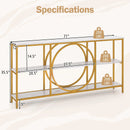 3-Tier Console Table with Faux Marble Top and Storage Shelves for Hallway Living Room by LJGDeals