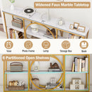 3-Tier Console Table with Faux Marble Top and Storage Shelves for Hallway Living Room by LJGDeals