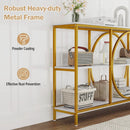 3-Tier Console Table with Faux Marble Top and Storage Shelves for Hallway Living Room by LJGDeals