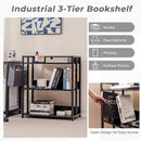 3-Tier Corner Bookshelf with Adjustable Shelves - Black by LJGDeals