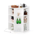 3-Tier Corner Cabinet with Charging Station for Bedroom by LJGDeals