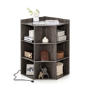 3-Tier Corner Cabinet with Charging Station for Bedroom by LJGDeals
