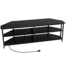 3-Tier Corner TV Stand for TVs up to 65 Inches with Charging Station by DirectDeals