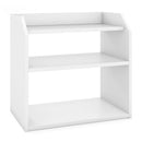 3-Tier Desktop Bookshelf Wooden Countertop Bookcase with Raised Top Guardrails-White by LJGDeals