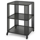 3-Tier End Table with Wheels Rolling Side Table with Open Storage Shelves by DirectDeals