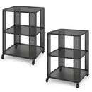 3-Tier End Table with Wheels Rolling Side Table with Open Storage Shelves by DirectDeals
