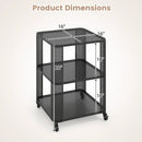 3-Tier End Table with Wheels Rolling Side Table with Open Storage Shelves by LJGDeals