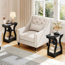3-Tier End Tables with Charging Station Set of 2 with Open Storage Shelves by LJGDeals