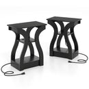 3-Tier End Tables with Charging Station Set of 2 with Open Storage Shelves by LJGDeals