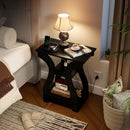 3-Tier End Tables with Charging Station Set of 2 with Open Storage Shelves by LJGDeals