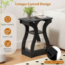 3-Tier End Tables with Charging Station Set of 2 with Open Storage Shelves