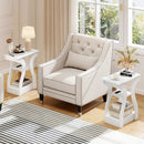 3-Tier End Tables with Charging Station Set of 2 with Open Storage Shelves by LJGDeals