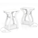 3-Tier End Tables with Charging Station Set of 2 with Open Storage Shelves by LJGDeals