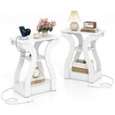 3-Tier End Tables with Charging Station Set of 2 with Open Storage Shelves by LJGDeals