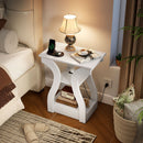 3-Tier End Tables with Charging Station Set of 2 with Open Storage Shelves by LJGDeals